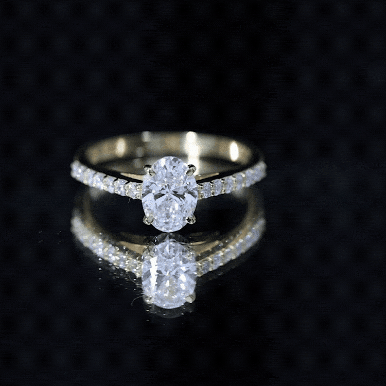 Certified Lab Grown Diamond 2 Carat Engagement Ring With Side Stones