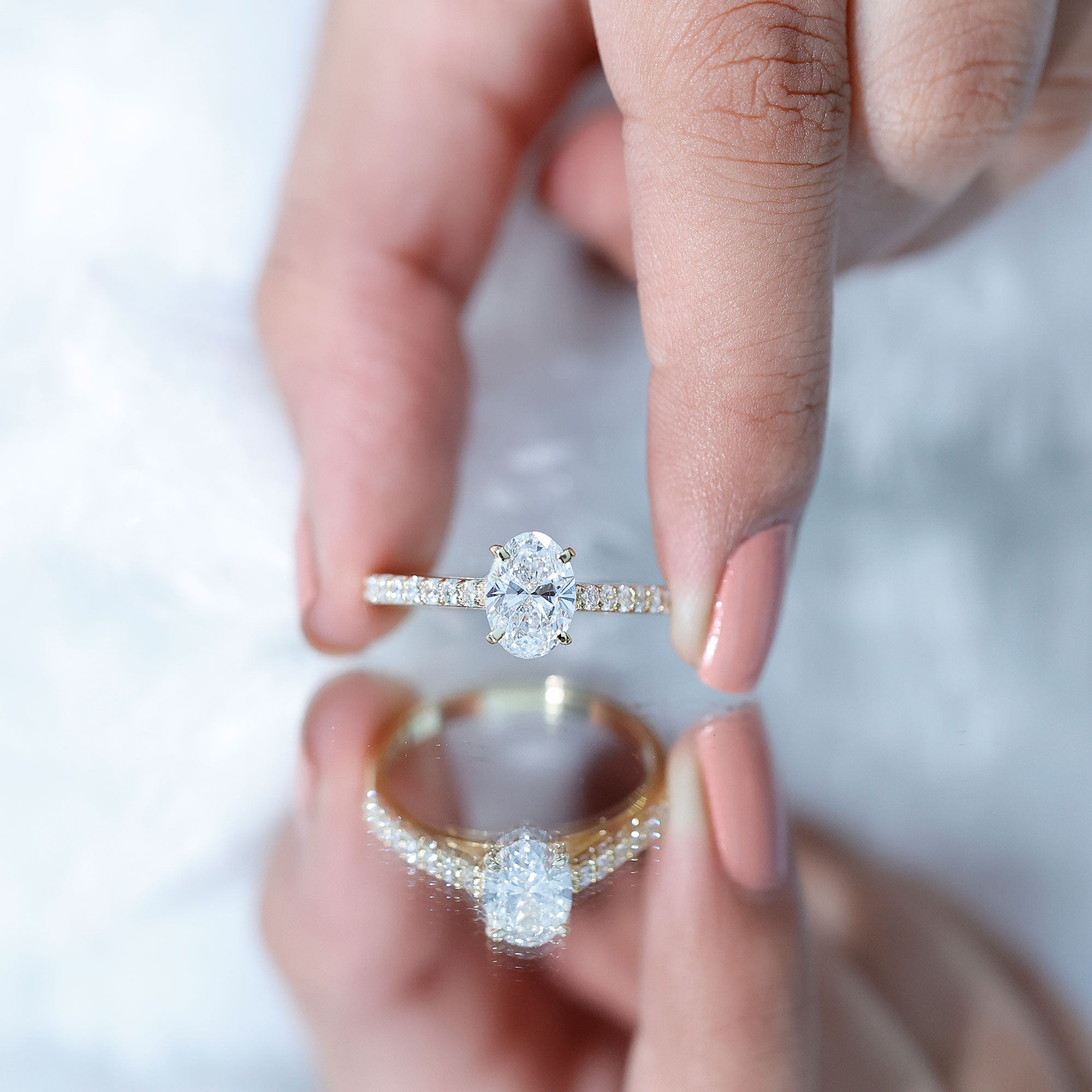 Certified Lab Grown Diamond 2 Carat Engagement Ring With Side Stones