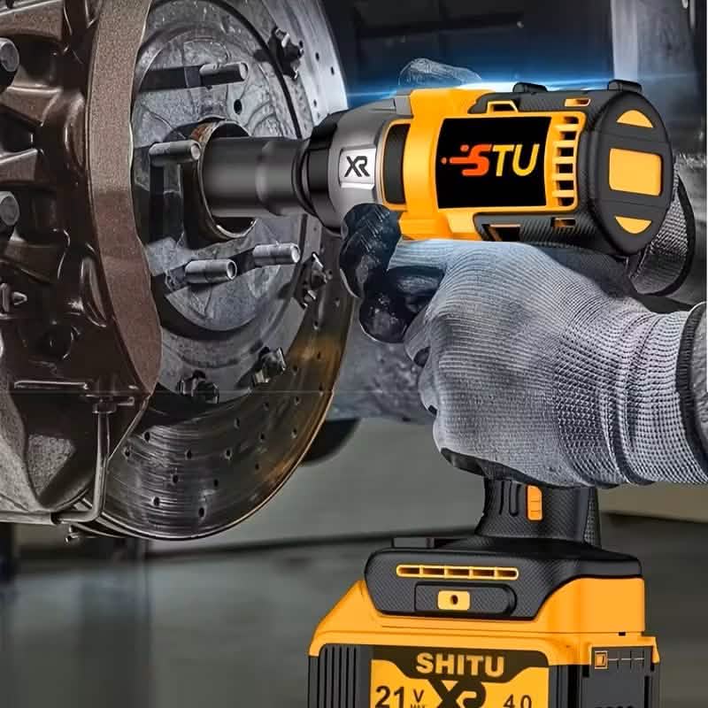 21V Cordless Brushless Impact Wrench Drill Kit – Lithium Drill + Battery x1, 4000mAh Battery, Toolbox & Accessories